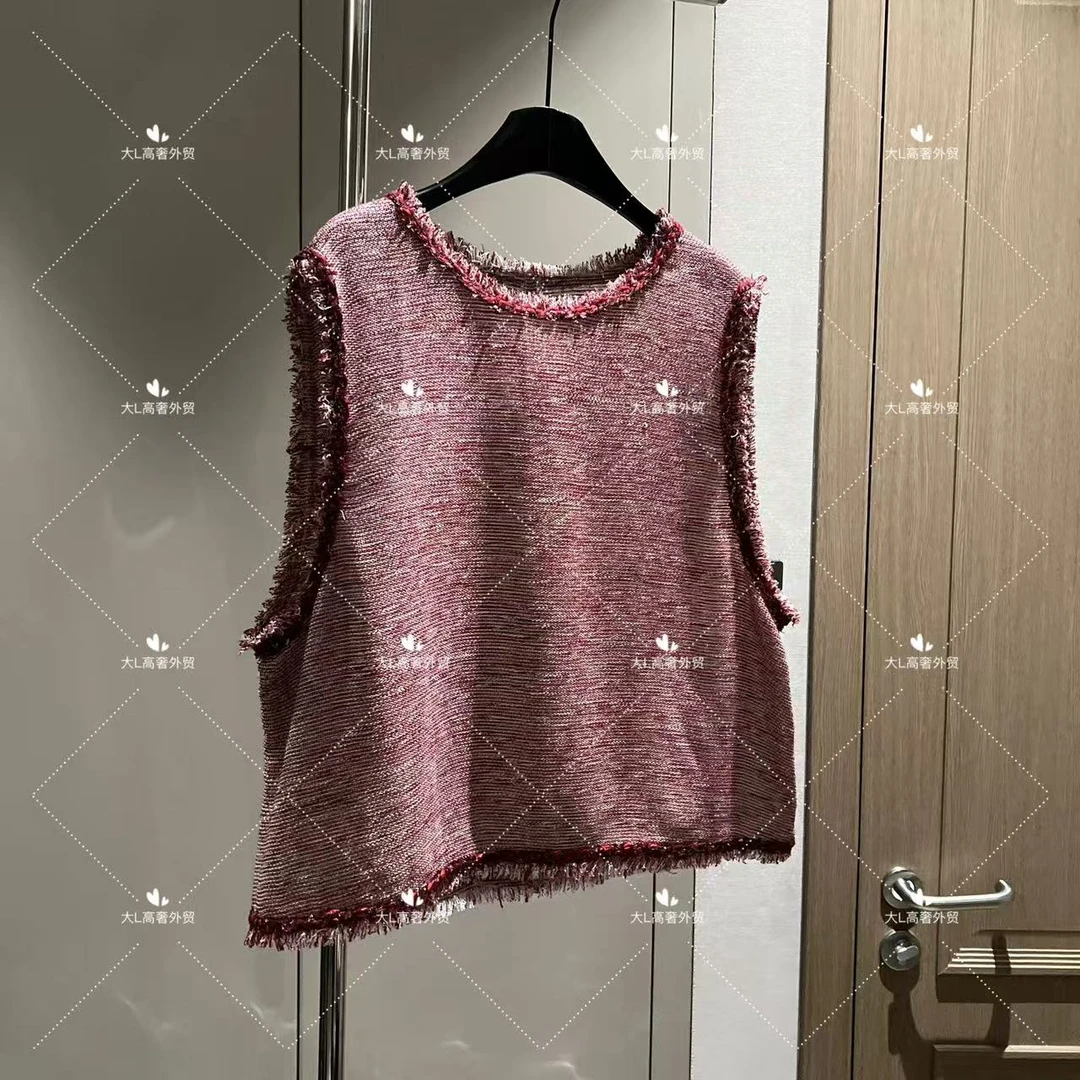 【大L】重磅外贸进口高奢重工设计师风百搭无袖针织马夹25539