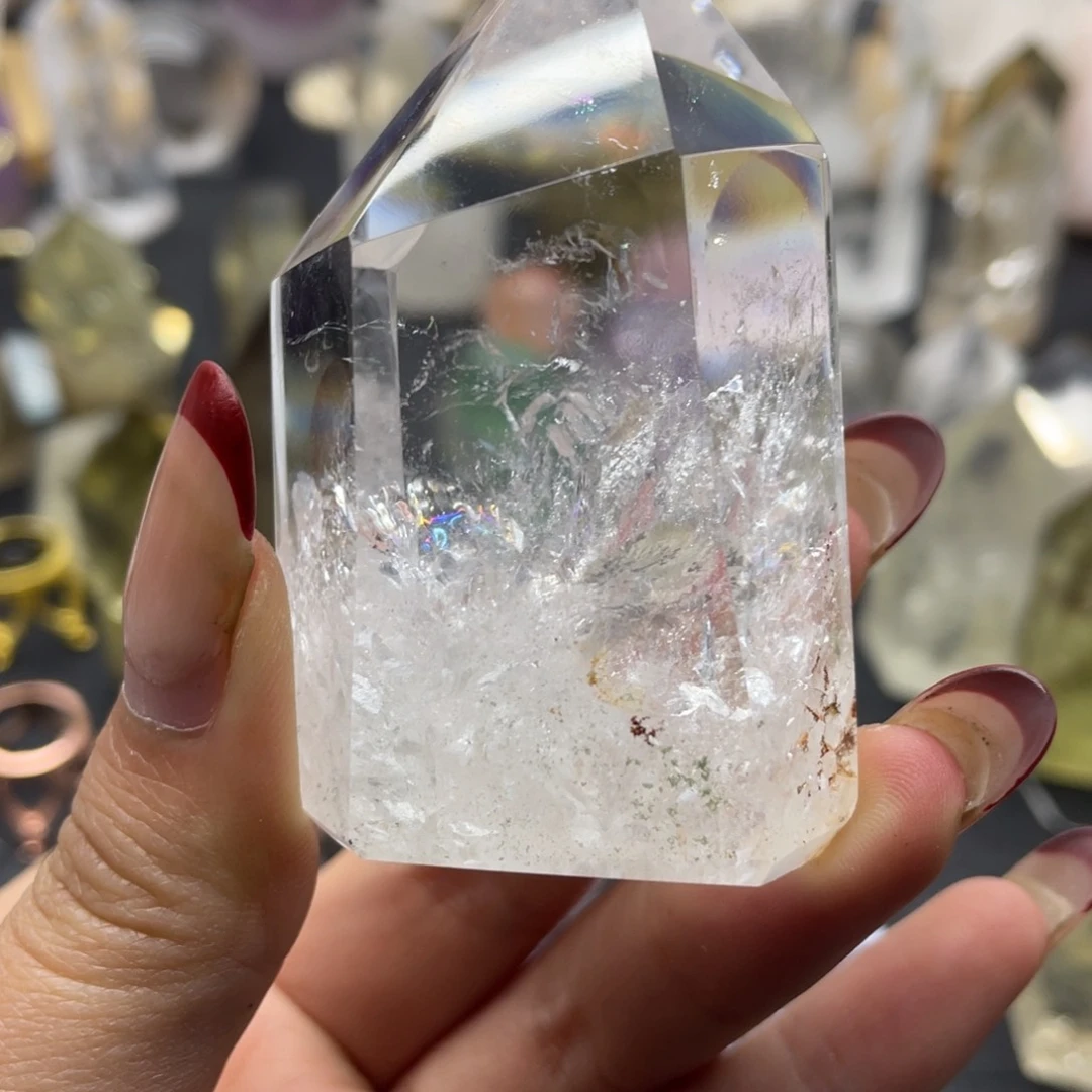 水晶46未镶嵌蓝**梦白水晶爆彩