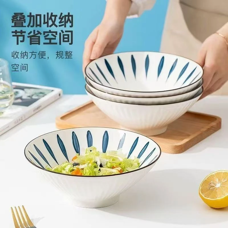 千叶大碗日式拉面碗家用2025新款陶瓷餐具汤碗泡面碗斗笠碗沙拉碗