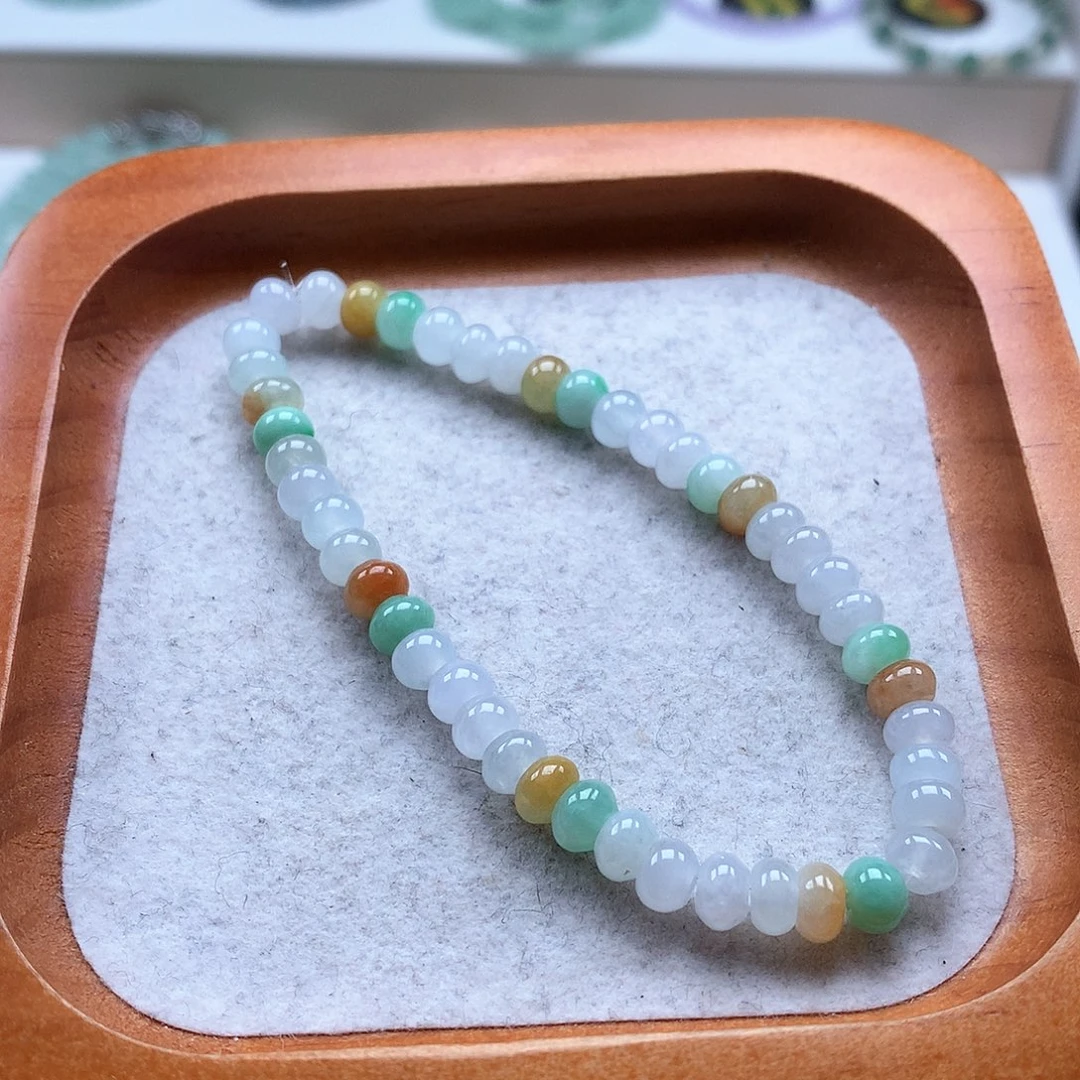 翡翠未镶嵌手串股珠多宝5.6