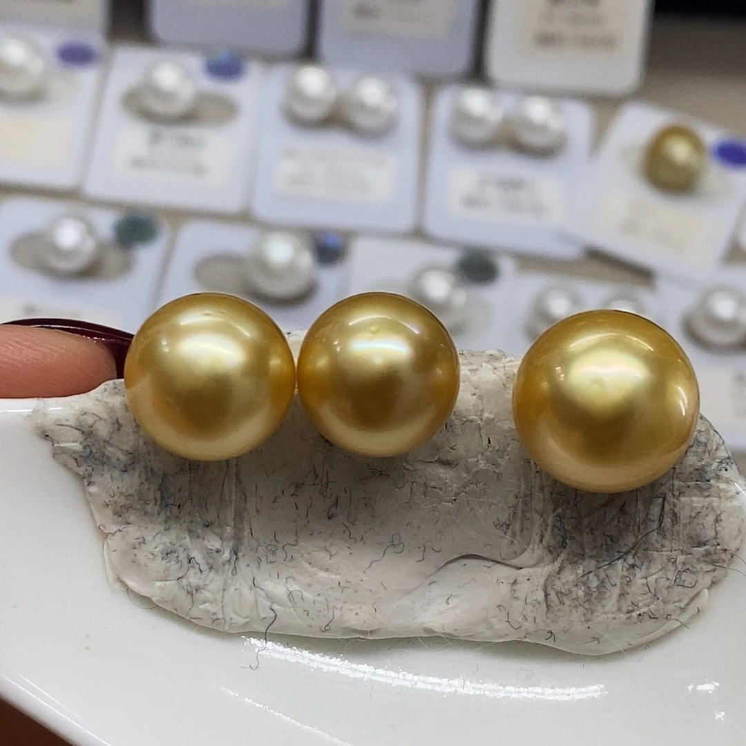 未镶嵌金珠三颗不退换海水珍珠