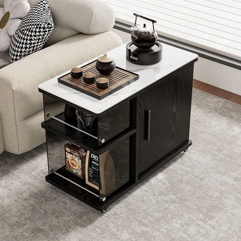 【五大分区收纳】移动茶水客厅柜带柜边多功能小推车简约侧边实木迷