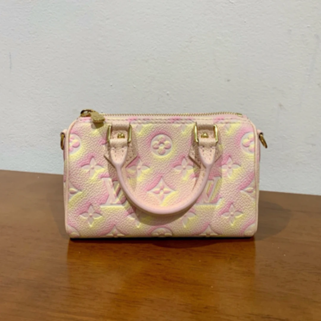 99新 LouisVuitton/路易威登 星辰粉渐变speedy nano 单肩斜挎包