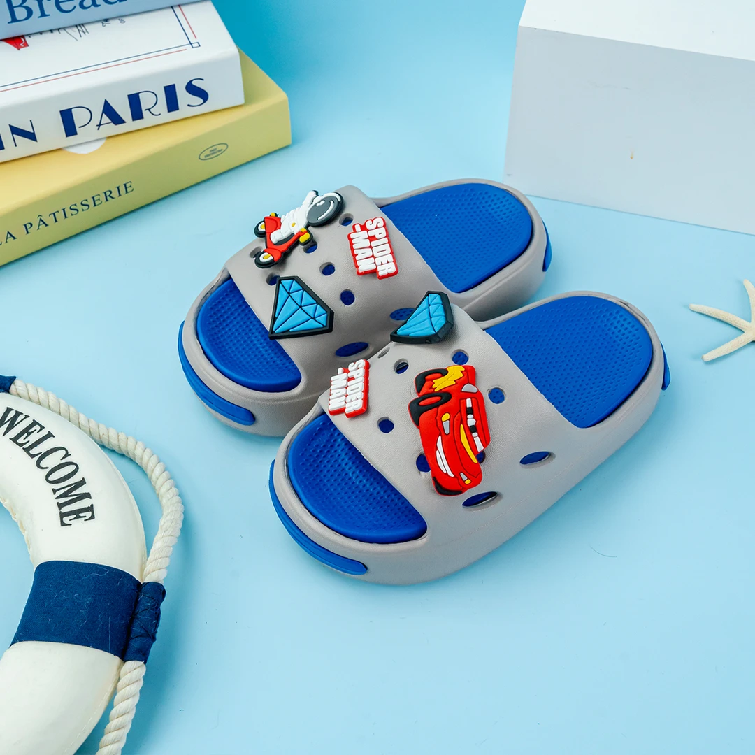 新款爆款卡通汽车总动员百搭男童EVA拖鞋时尚双拼软底防滑凉鞋