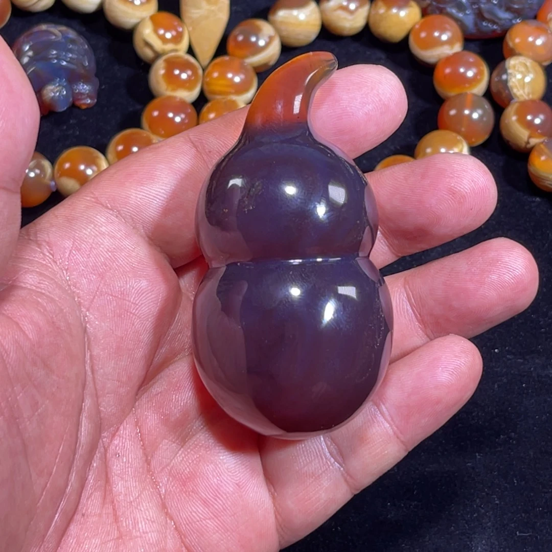 琥珀未镶嵌手链大葫芦
