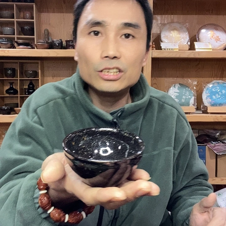 手工柴烧建盏一个