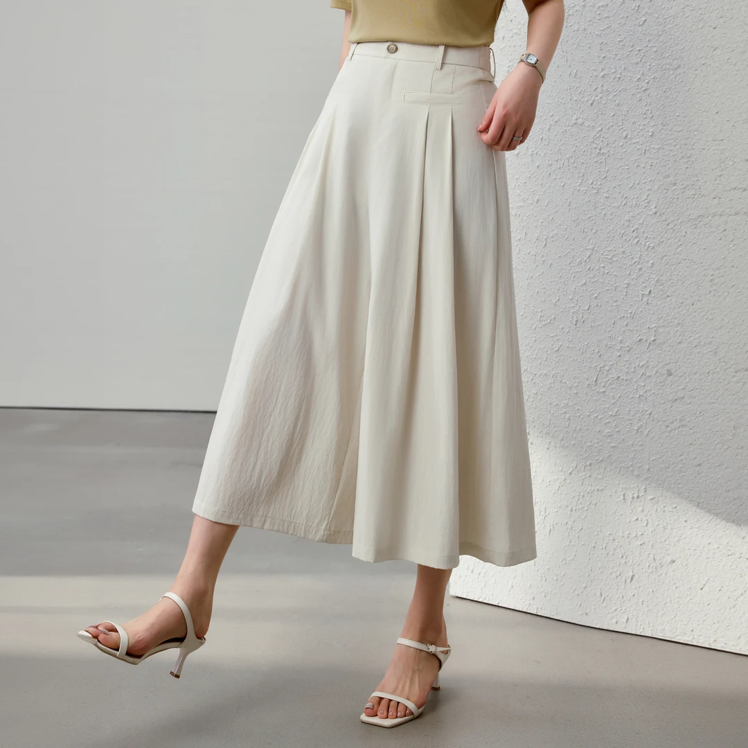 【莱赛尔垂感遮胯显瘦裙裤】纤莉秀W大码女装气质休闲QK0513