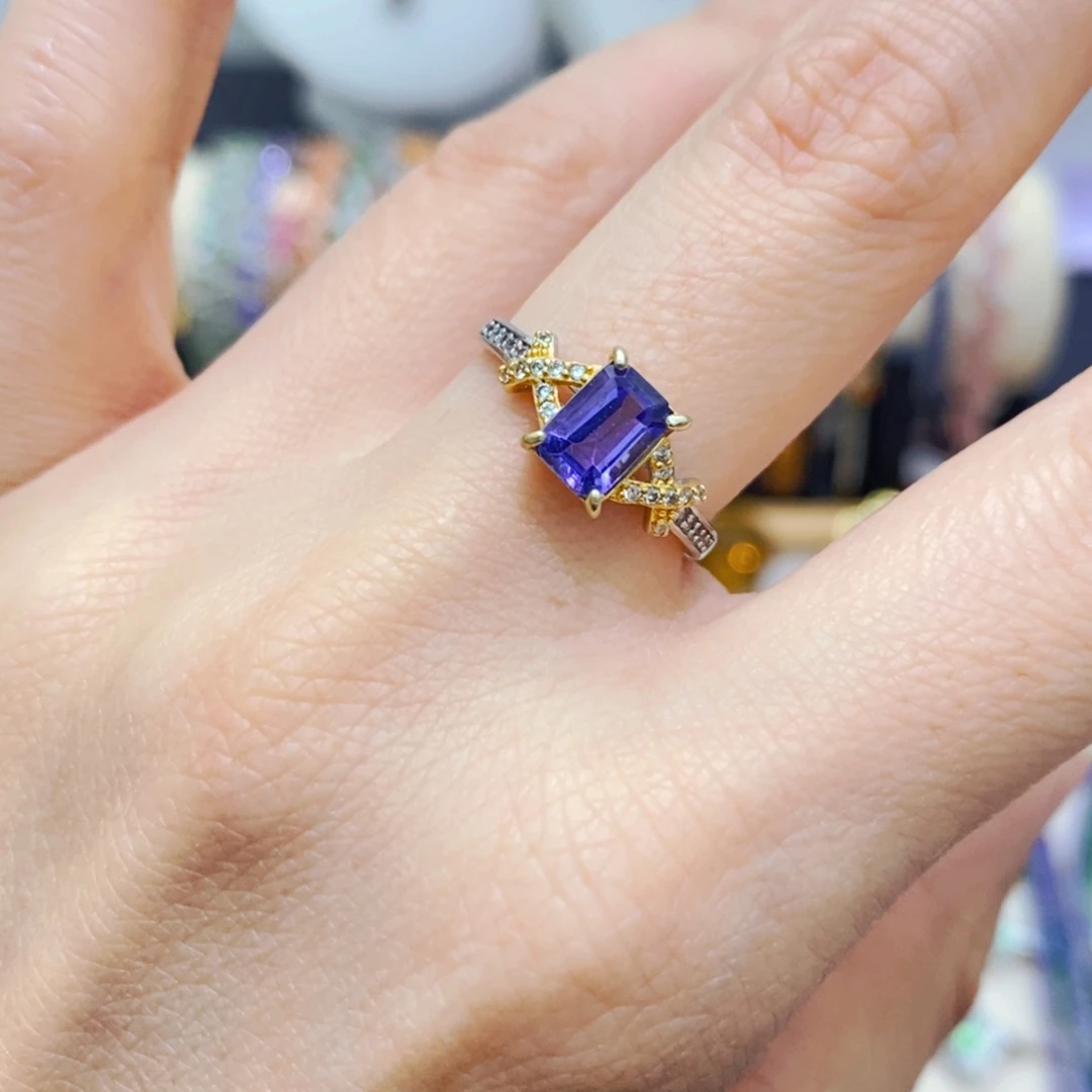 坦桑石戒指银S925镶嵌