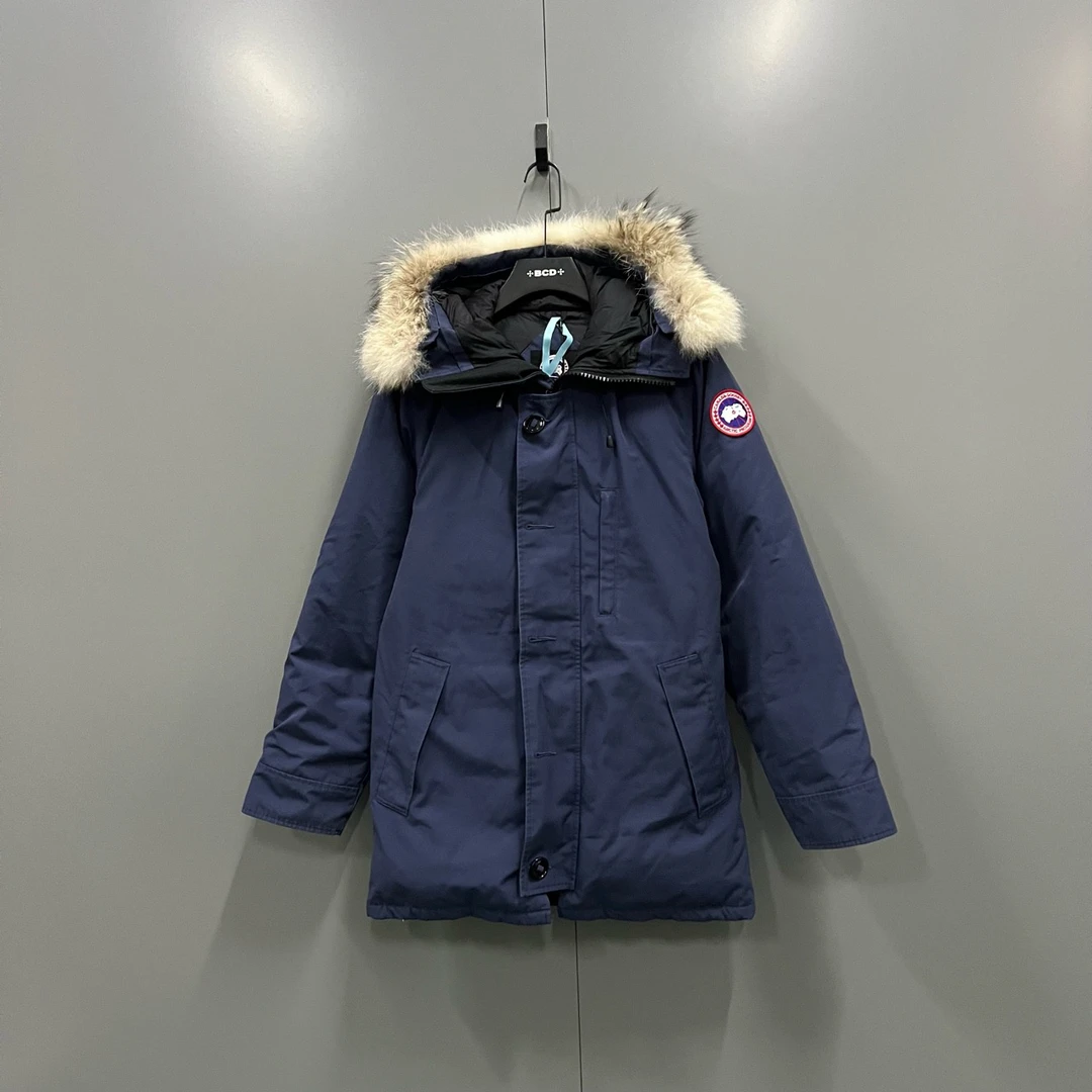 95新  加拿大鹅 深蓝色派克羽绒服 S