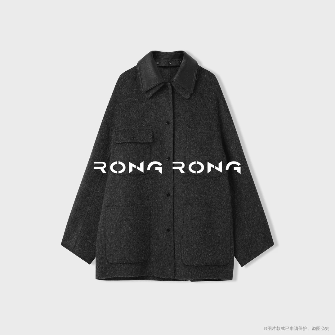 溶溶【奢调女主】RONGRONG 绵羊毛骆驼绒巴恩风双面呢外套2512K901