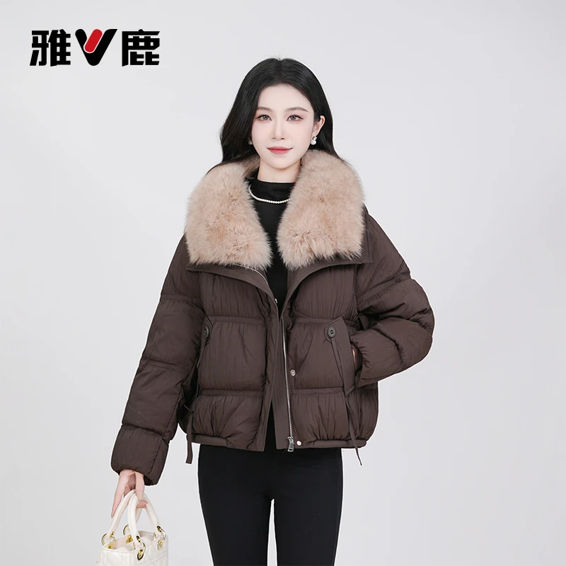 【雅鹿】新国标90白鸭绒新款时尚气质休闲减龄短款保暖女士羽绒服