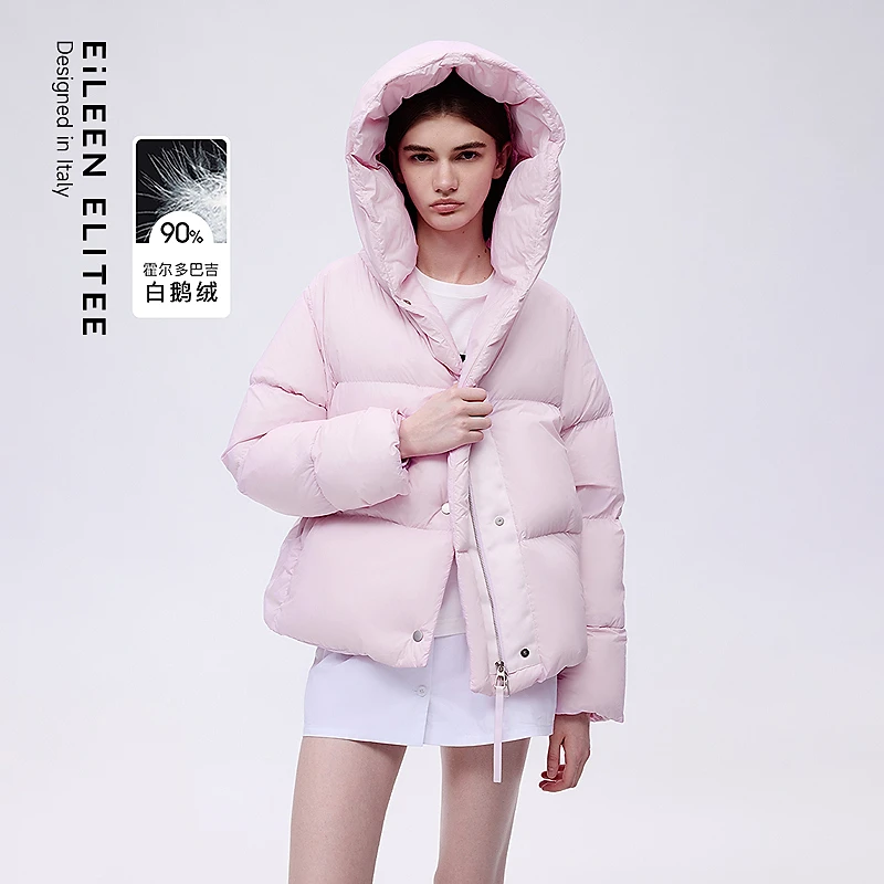 朗姿欧洲EiLEEN ELITEE霍尔多巴吉鹅绒连帽羽绒服2025年冬季新款