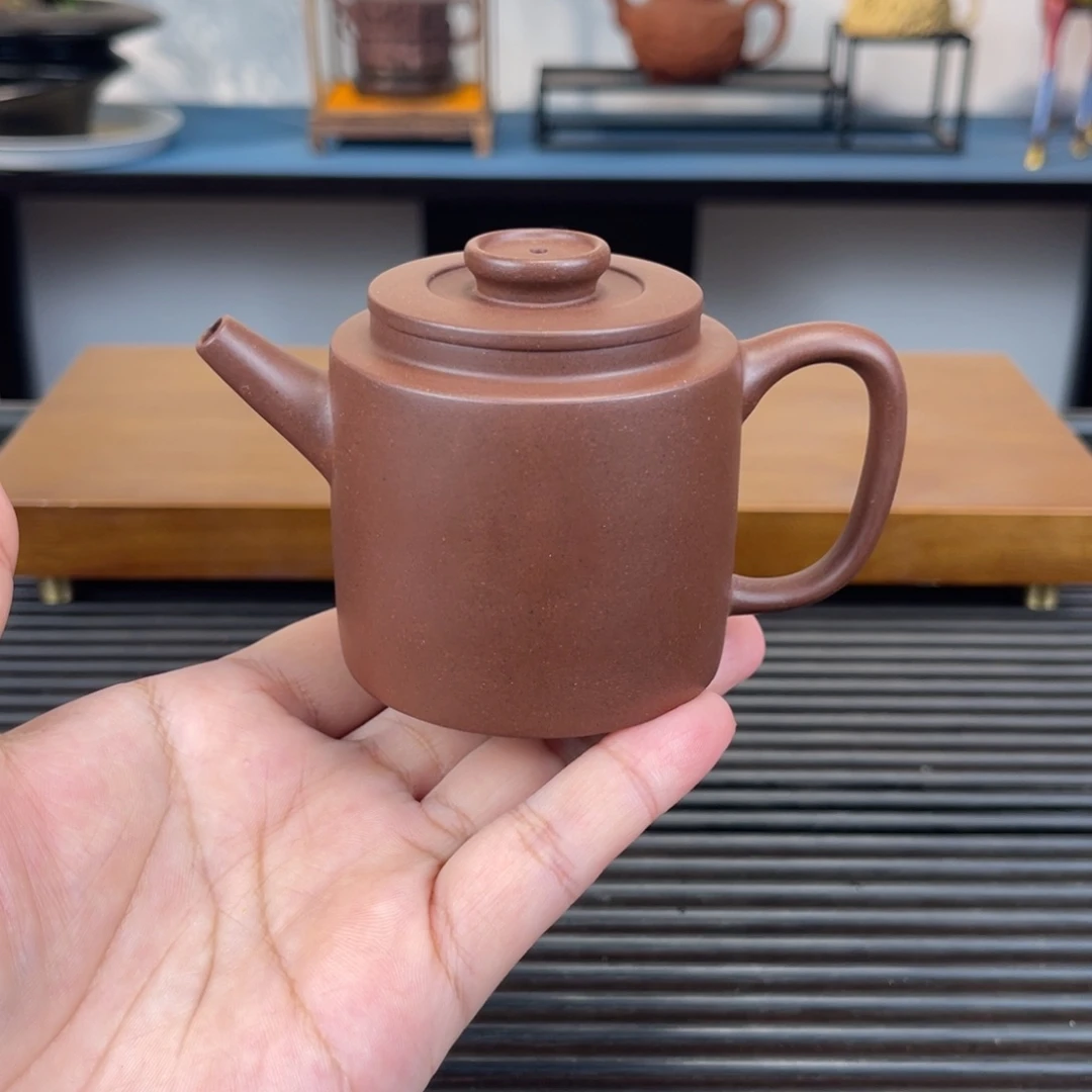 茶壶紫砂150毫升半手工紫泥巨轮珠