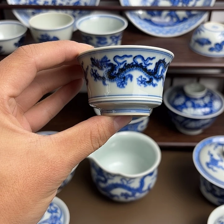 完***善瓷摆件景德镇柴窑杯杯