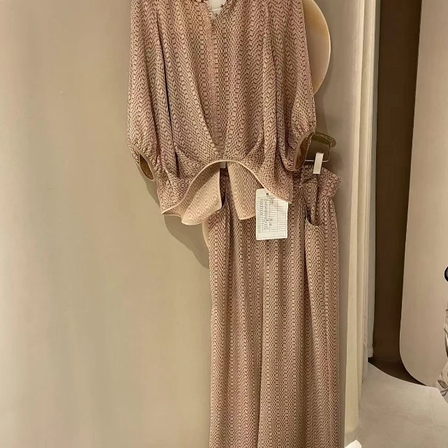 【7-3】X747 木染烟霞绉91%桑蚕丝 9%氨纶套装