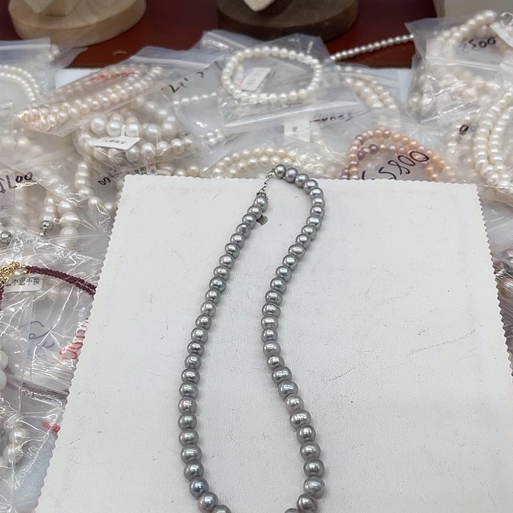 银S925镶嵌淡水珍珠颈饰00296