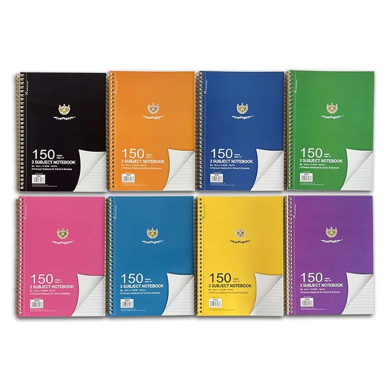 B5双线圈本80克高平滑优质木浆纸3Subjects笔记本带撕裂线可撕