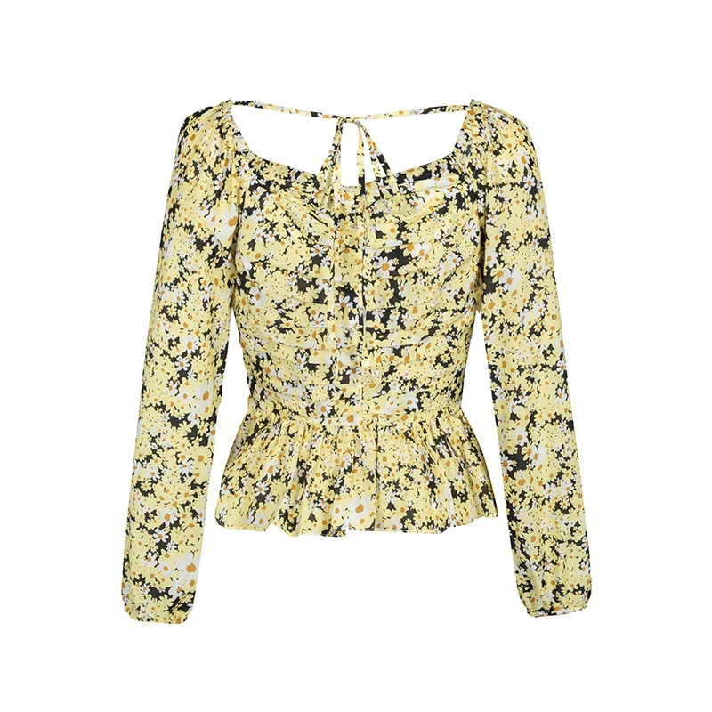 【大叔专属】商场同款春秋新品小方领立体泡泡袖上衣N023A41261