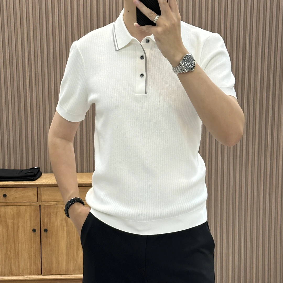 针织潮流男装秋冬Polo衫短袖商务休闲polo衫上衣7308