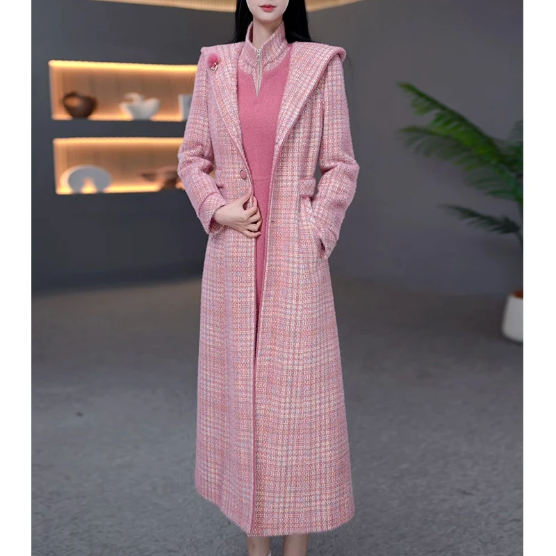 DBF-25B510YR 新款减龄显瘦加厚内胆加绒保暖时尚大衣连衣裙M-5XL