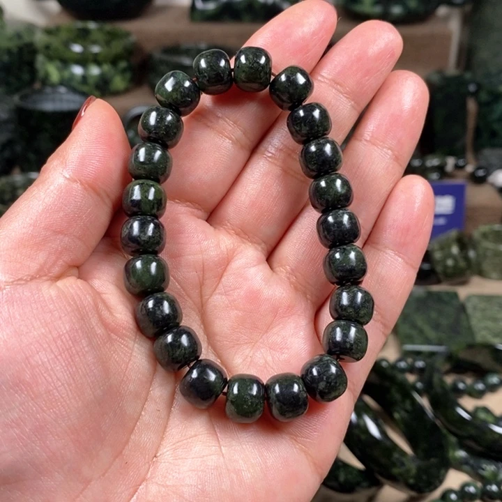 蛇纹石玉手链未镶嵌木*藏玉药王石精品手串