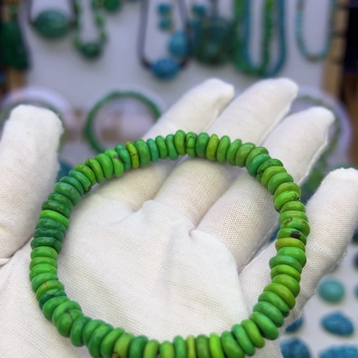 菜籽绿藏扣手串9.3mm兰