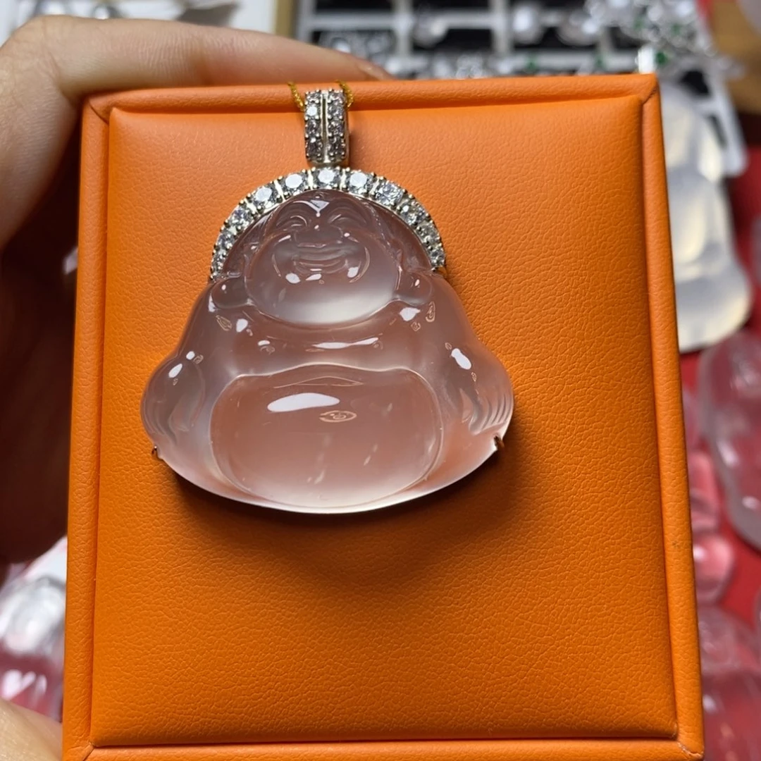 龙***媒石英质玉银S925镶嵌吊坠