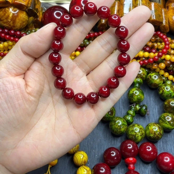 松木琥珀木文玩手串