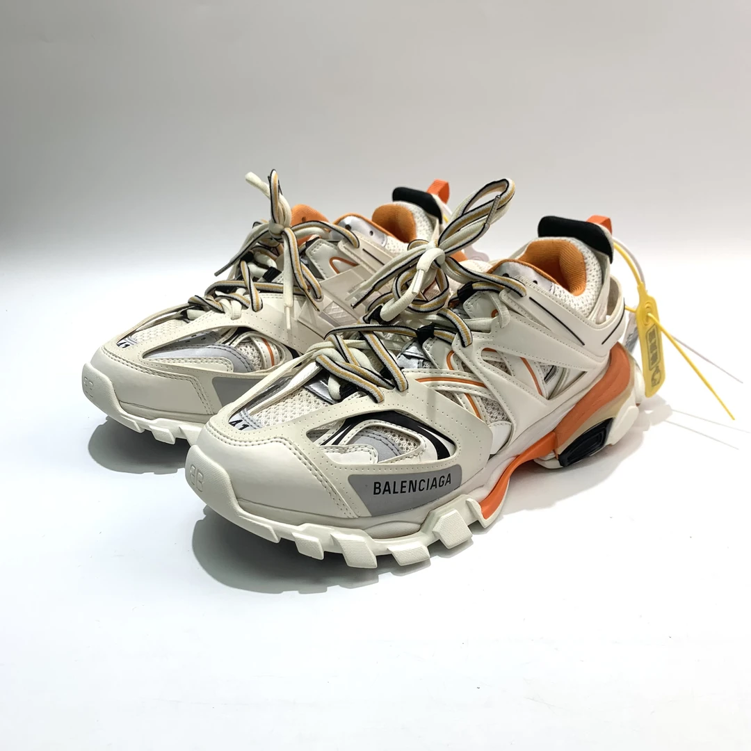 99新 Balenciaga/巴黎世家 41码老爹鞋白橙track bl0452