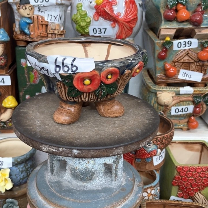 紫砂花盆粗陶材质多肉花盆