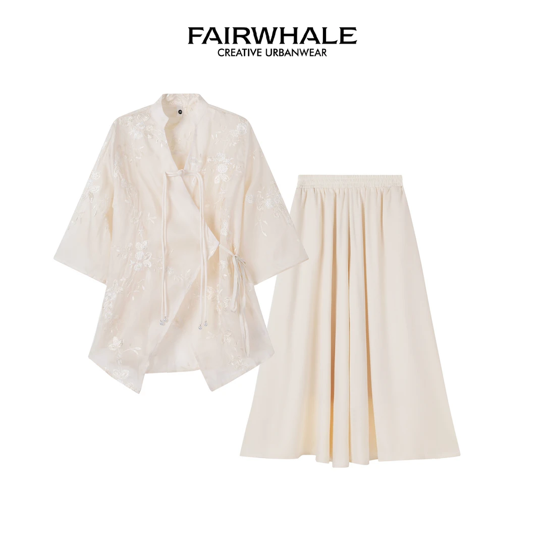 马克华菲女装裙子复古刺绣国风外套+半身裙套装F51009A020