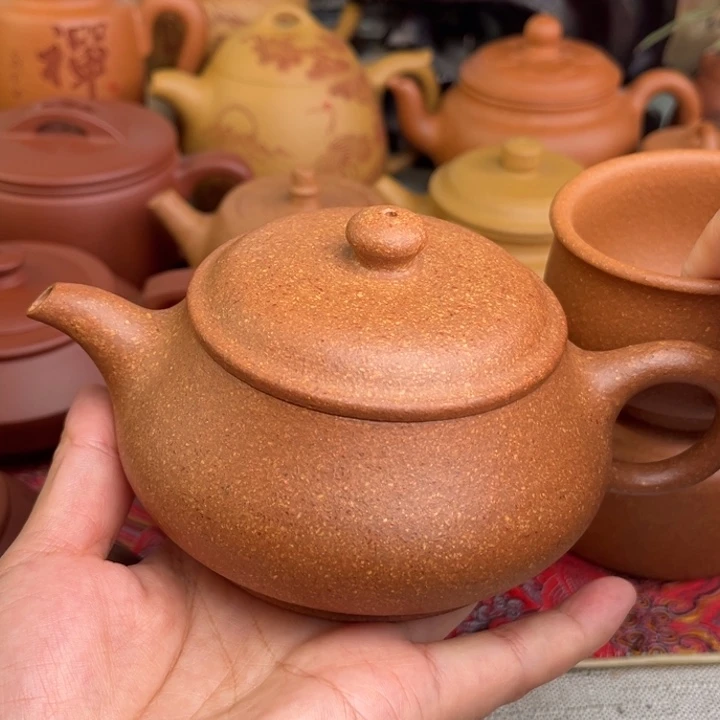 茶壶紫砂原矿黄降坡20目明炉精工半手250cc