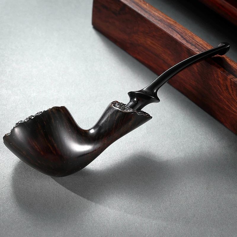 PL90 20*33 3MM军插西班牙双榴皮随型斗石楠木手工烟斗硫化橡胶嘴
