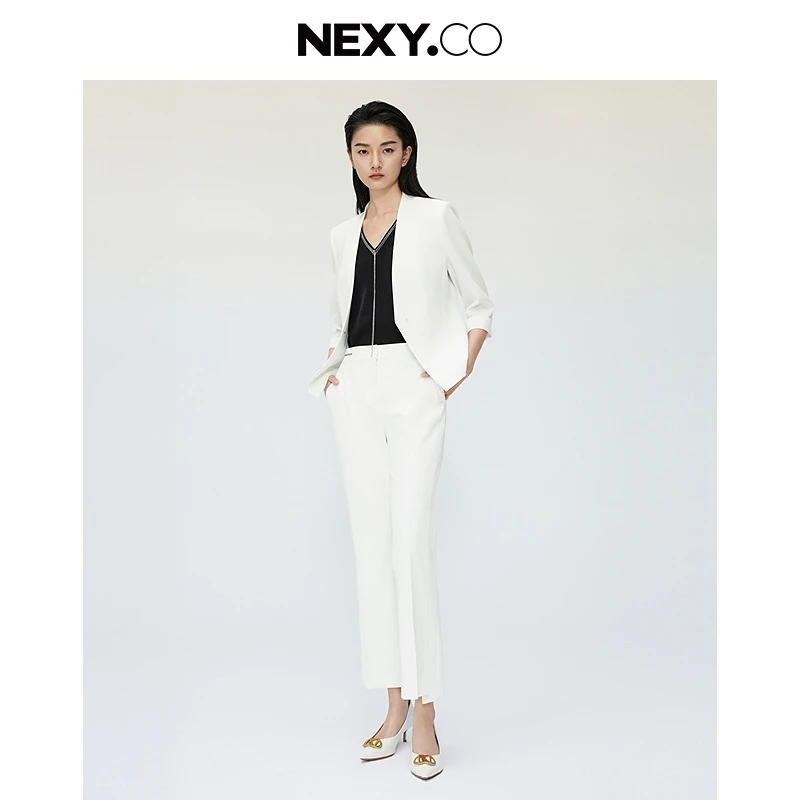 【商场同款】NEXY.CO/奈蔻气质时尚薄款夏季修身九分裤XV02863W0