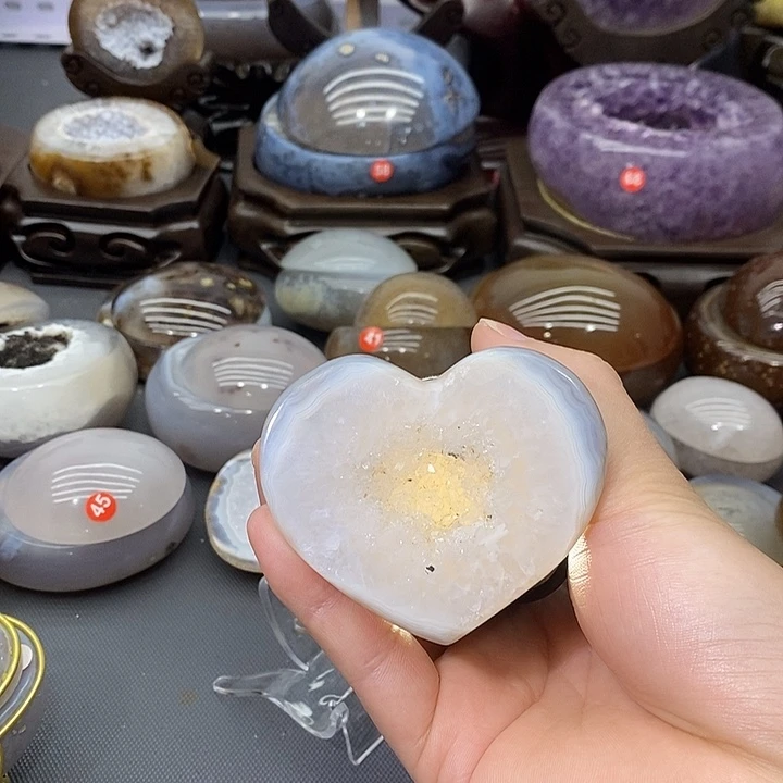 未镶嵌紫晶摆件爱心