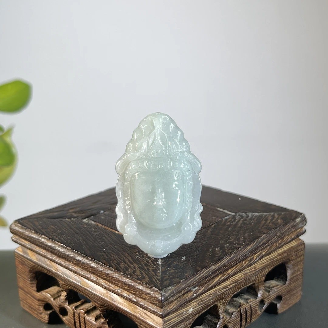 JCB18-23  天然缅甸A货翡翠  观音首