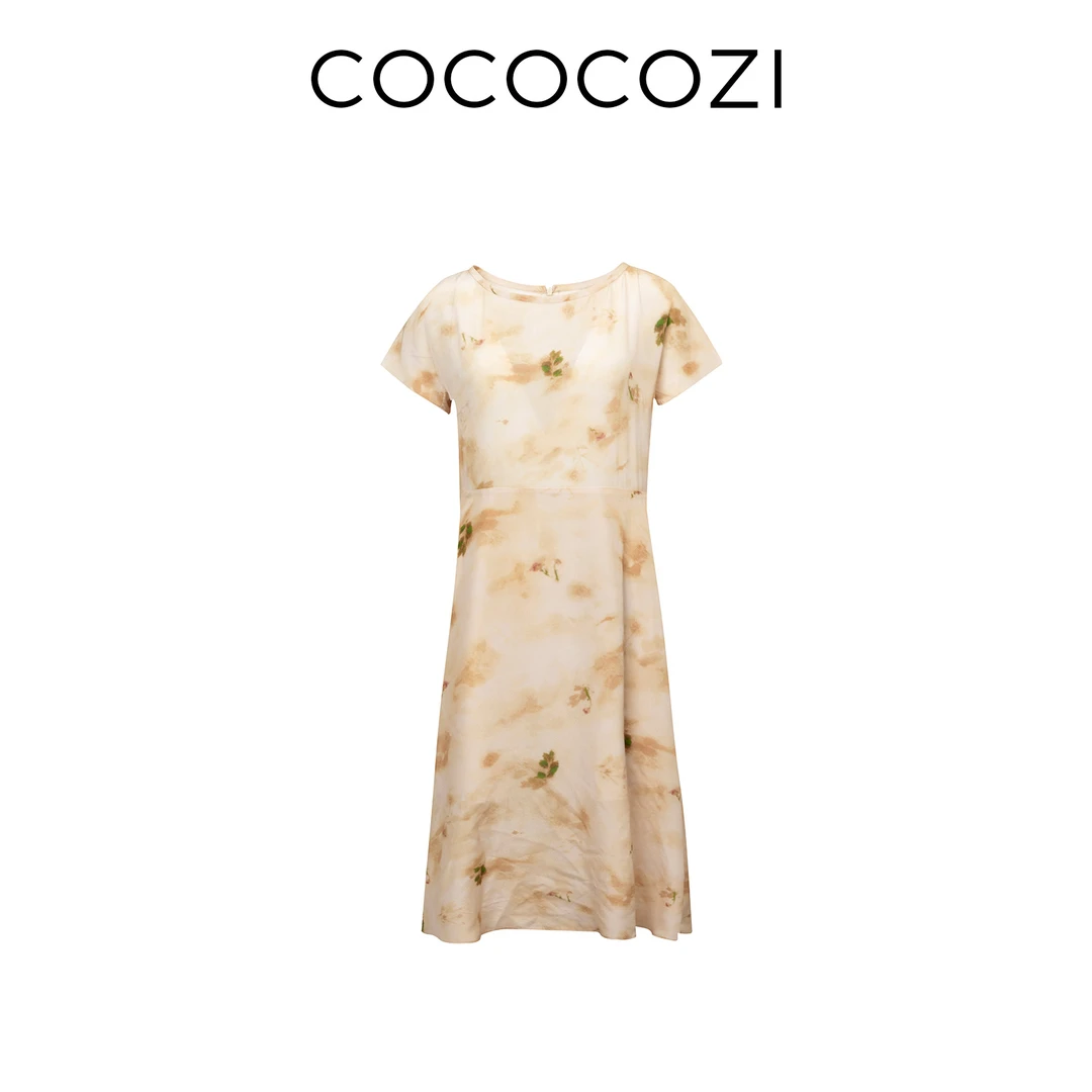 【小熊专属】COCOCOZI夏季上新桑蚕丝双绉印花连衣裙252CO066L