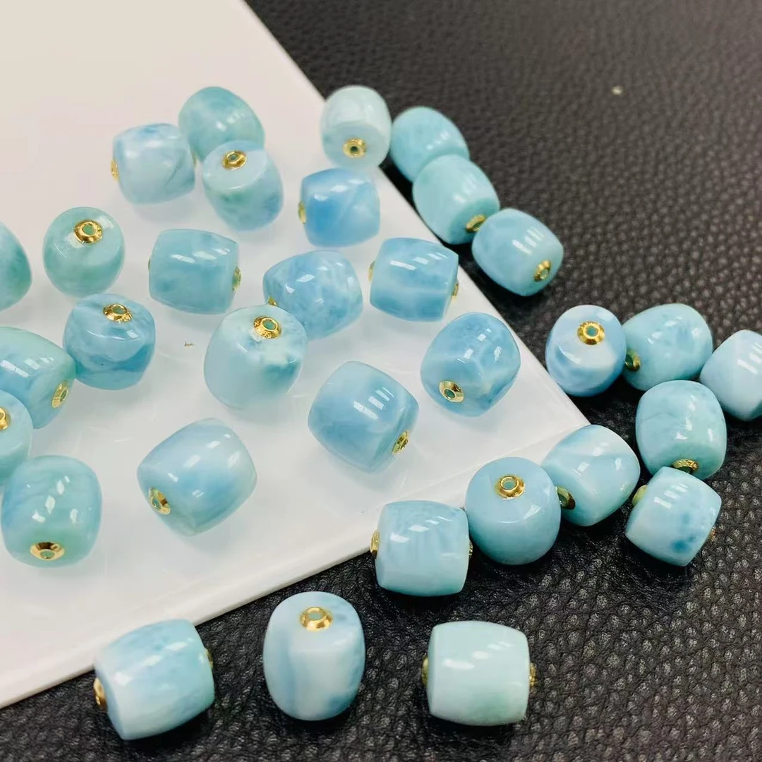 「戴琴珠宝」DQ361-海纹石18K金贴片单珠11mm左右（多样性发其一）