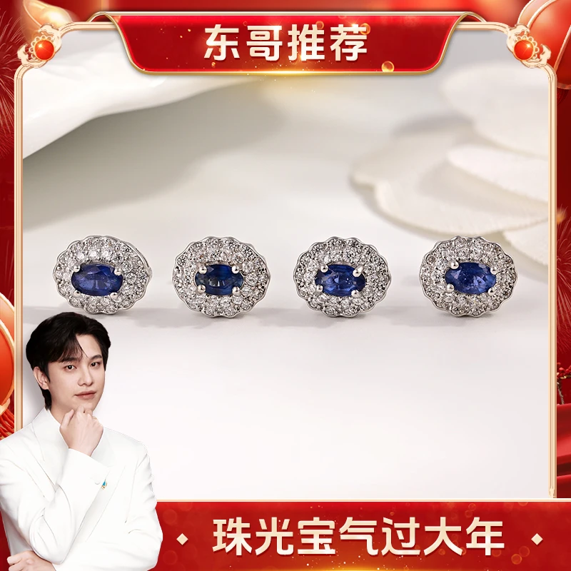 21 V98495-S925银镶嵌蓝宝石耳钉—多样性发一件-4x2mm（东哥）