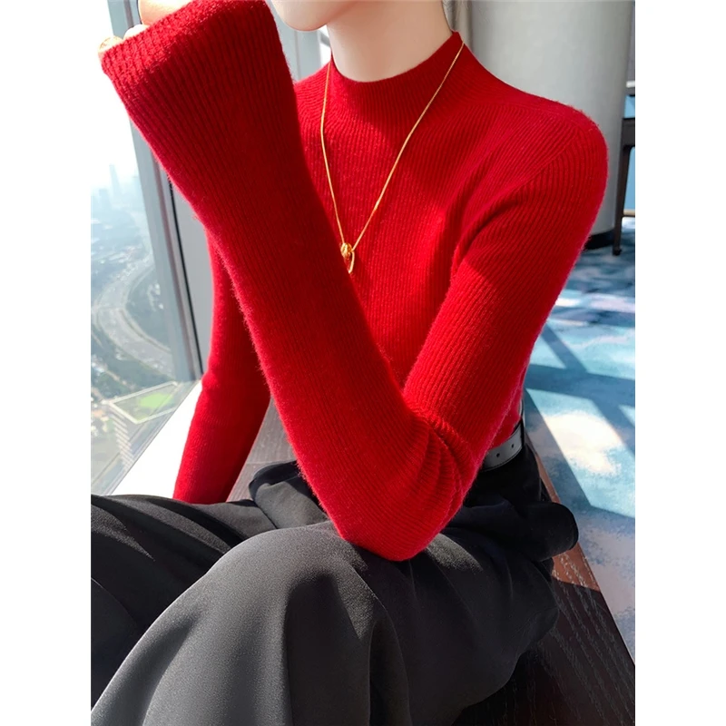 一线成衣高领毛衣女秋季内搭修身加厚保暖2025新款紧身针织打底衫