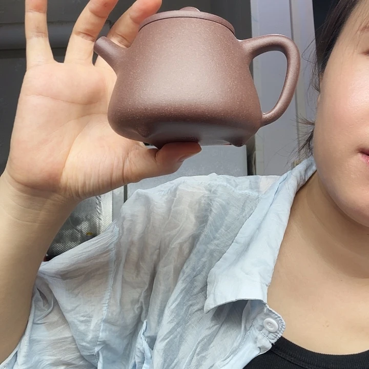 茶壶紫砂原矿半手工老紫泥高瓢200cc