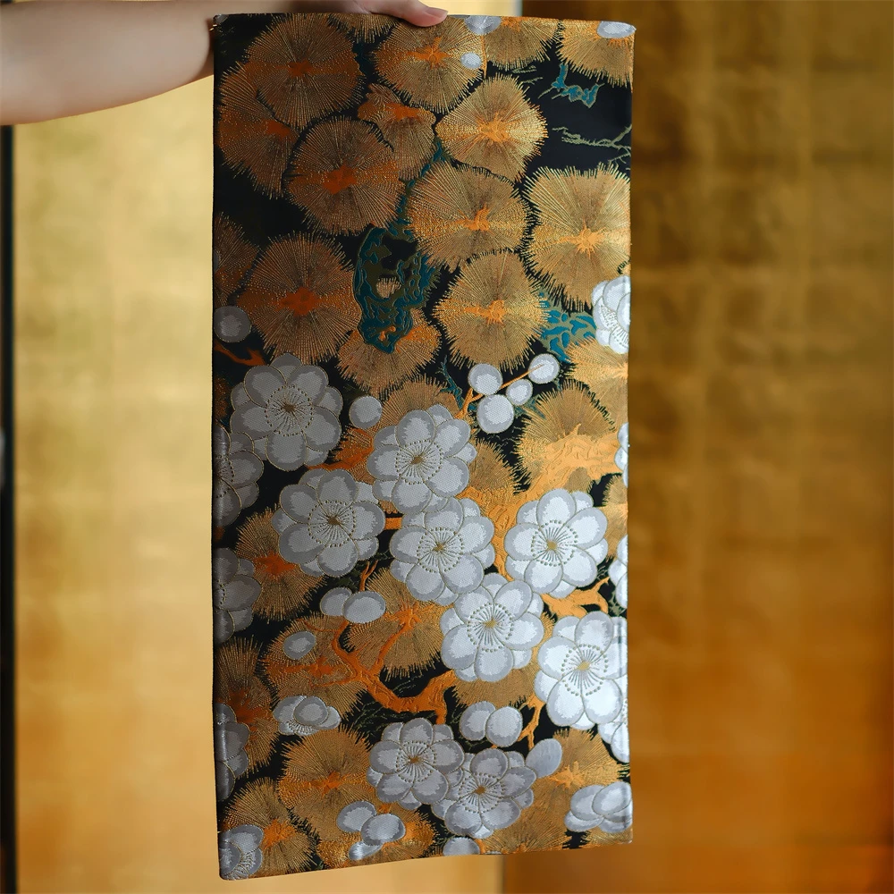 问春风【蛋花】双面西阵织茶席隔热泡茶垫大号65*33小号50*25cm