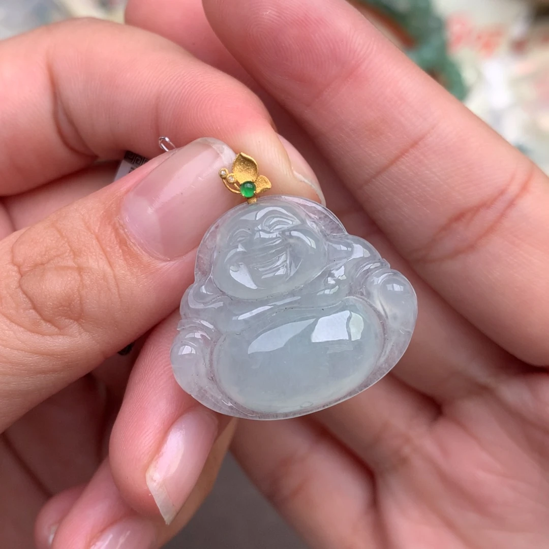 【闪购商品】翡翠挂件18K金镶嵌一