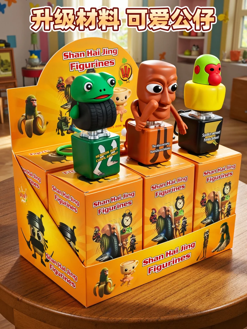 山海经语音发声玩具洞洞乐儿童解压按键木棍人钥匙扣发光挂件