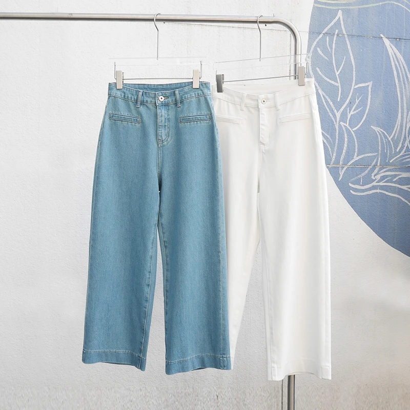 【朵儿studio】四面弹！夏季显瘦直筒牛仔裤 A046