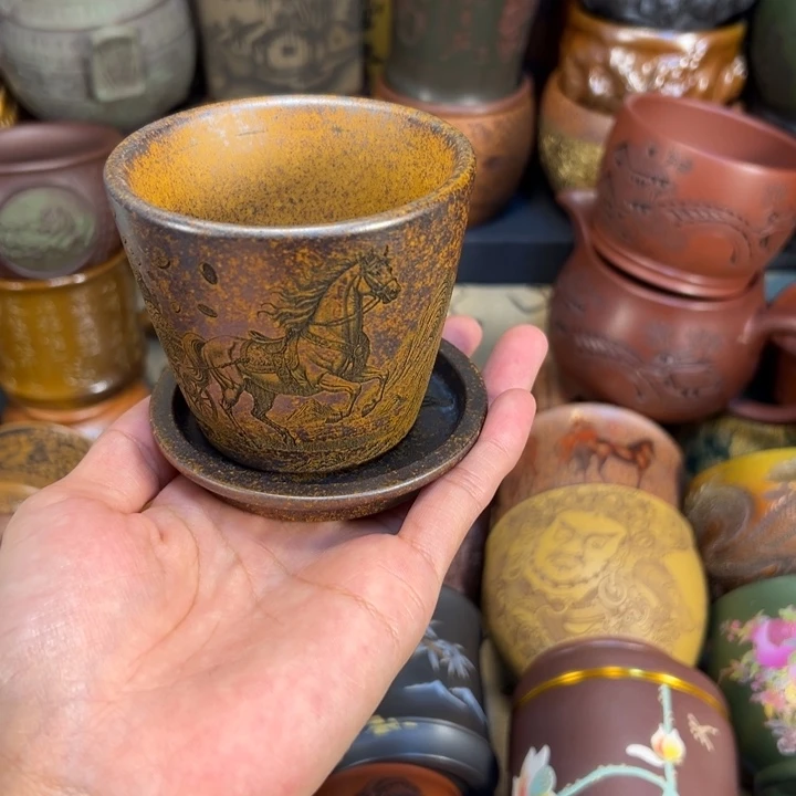 紫砂茶杯宜兴紫砂杯子