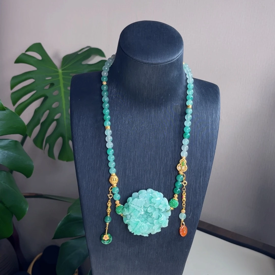 【闪购商品】翡翠套链未镶嵌 牡丹花