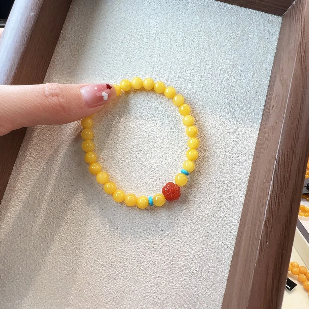 蜜蜡未镶嵌手链蜜蜡6.3mm