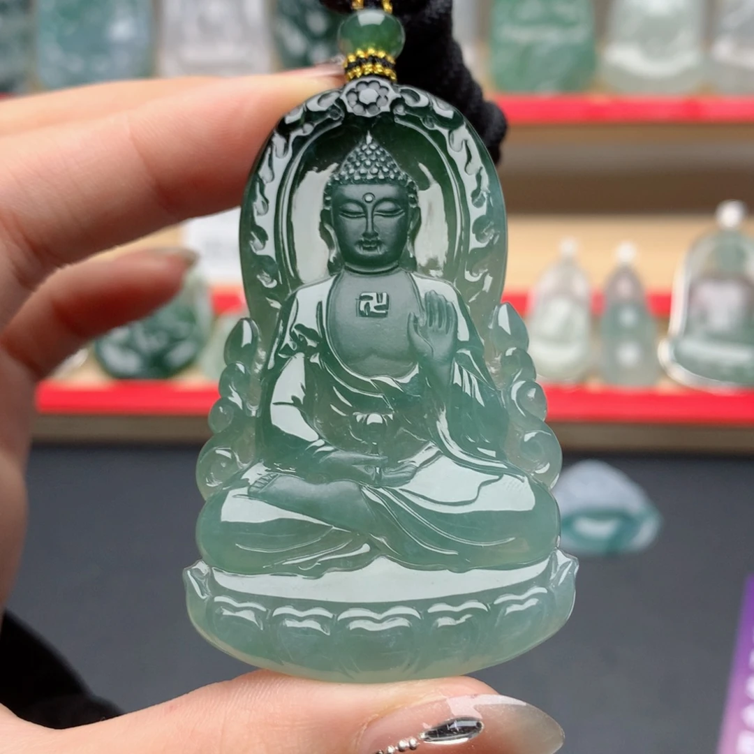 翡翠未镶嵌颈饰阿弥陀佛