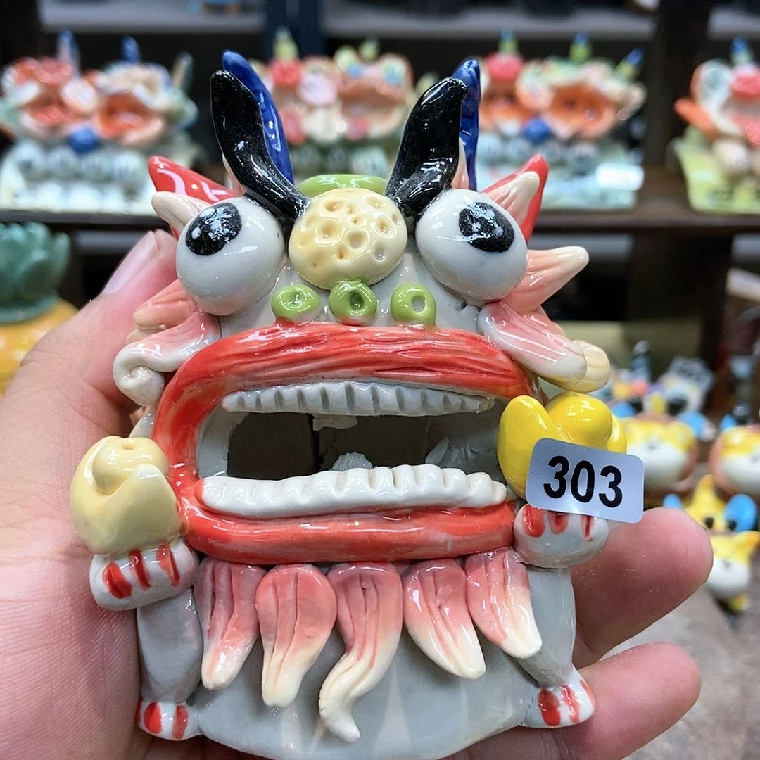 摆件直播间手工抽象陶瓷摆件303